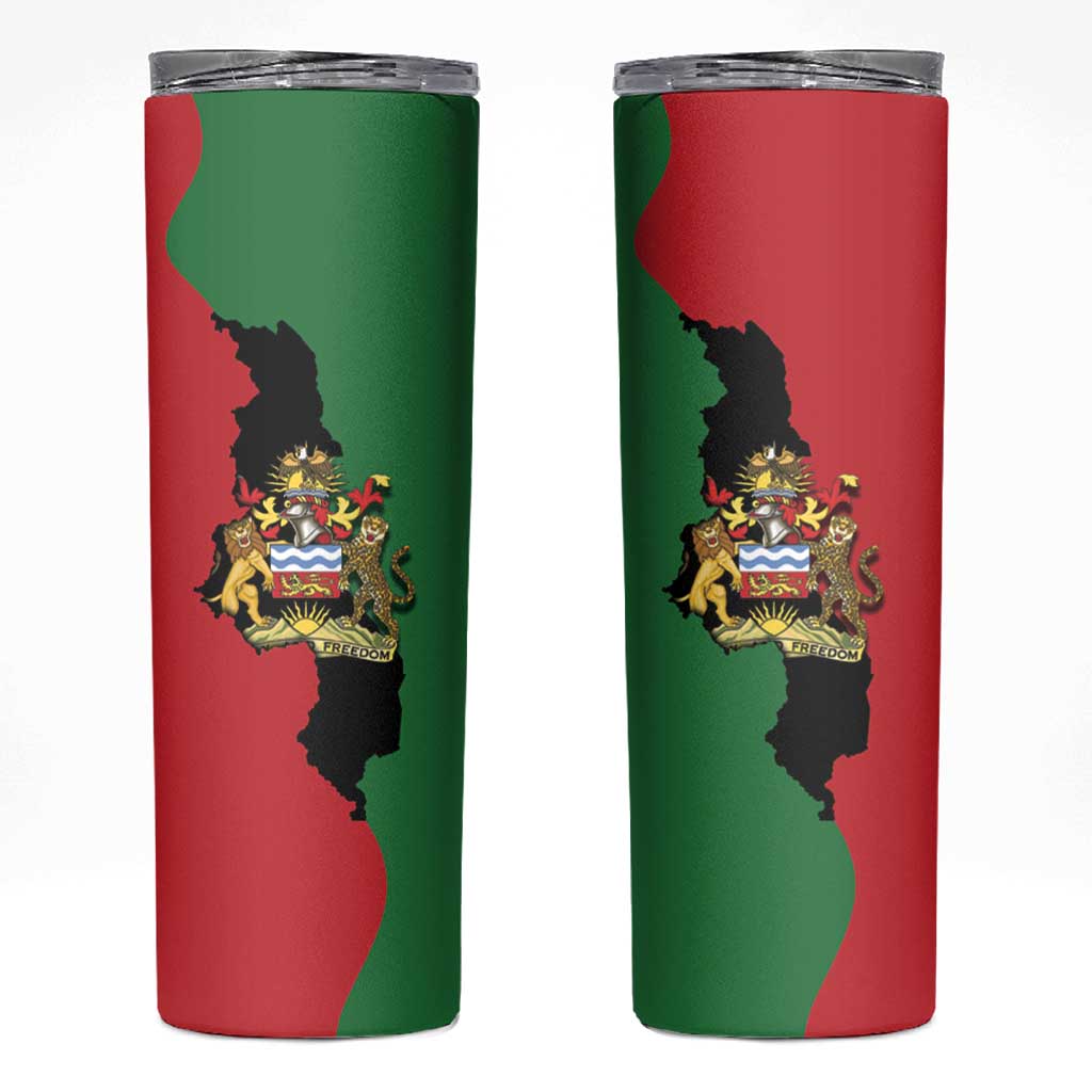 Malawi Flag Map Skinny Tumbler Simple Malawi Emblem Coat of Arms - Wonder Print Shop