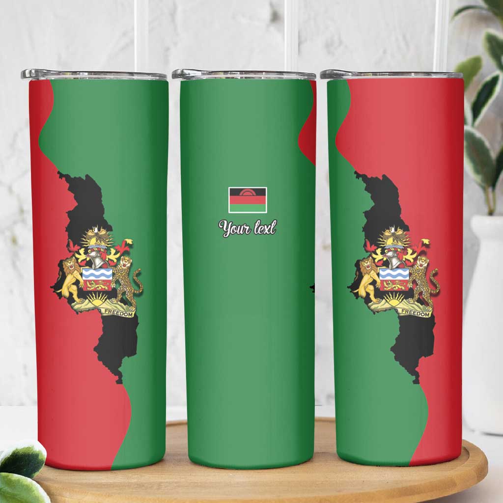 Malawi Flag Map Skinny Tumbler Simple Malawi Emblem Coat of Arms - Wonder Print Shop