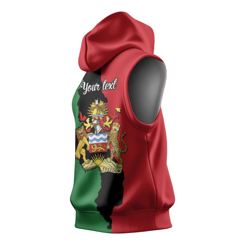 Malawi Flag Map Sleeveless Hoodie Simple Malawi Emblem Coat of Arms - Wonder Print Shop