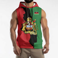 Malawi Flag Map Sleeveless Hoodie Simple Malawi Emblem Coat of Arms - Wonder Print Shop