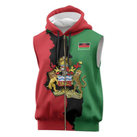 Malawi Flag Map Sleeveless Zip Hoodie Simple Malawi Emblem Coat of Arms - Wonder Print Shop