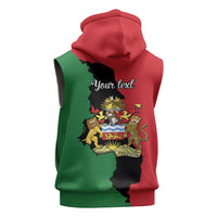 Malawi Flag Map Sleeveless Zip Hoodie Simple Malawi Emblem Coat of Arms - Wonder Print Shop