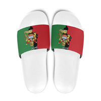 Malawi Flag Map Slide Sandals Simple Malawi Emblem Coat of Arms - Wonder Print Shop