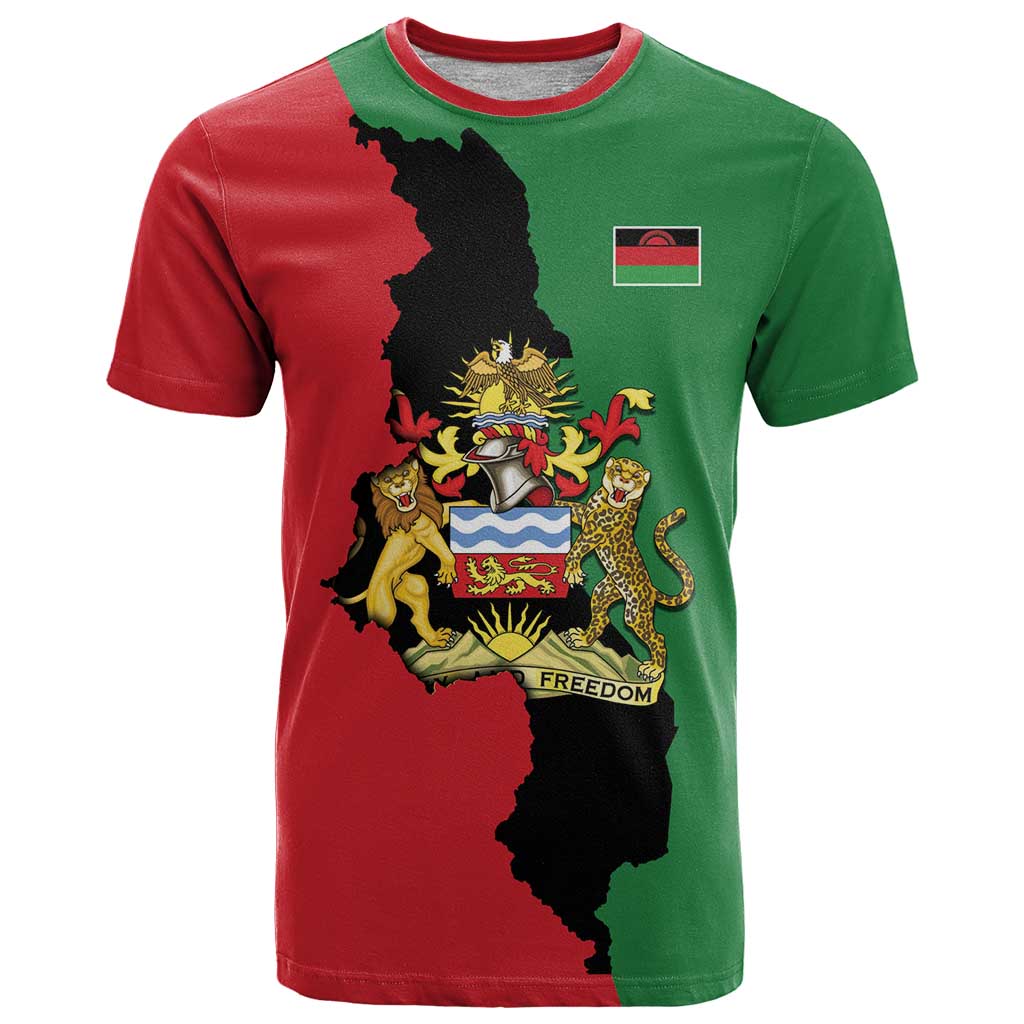 Malawi Flag Map T Shirt Simple Malawi Emblem Coat of Arms - Wonder Print Shop