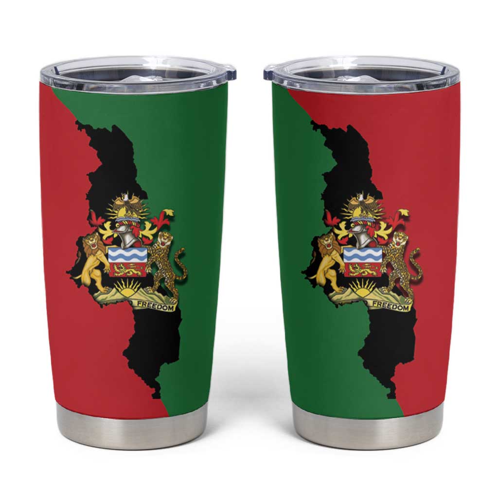 Malawi Flag Map Tumbler Cup Simple Malawi Emblem Coat of Arms - Wonder Print Shop