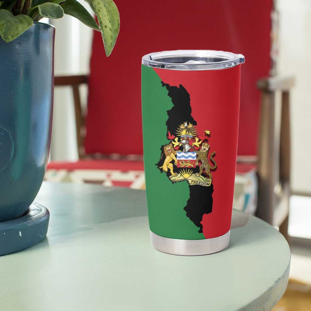 Malawi Flag Map Tumbler Cup Simple Malawi Emblem Coat of Arms - Wonder Print Shop