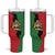 Malawi Flag Map Tumbler With Handle Simple Malawi Emblem Coat of Arms - Wonder Print Shop