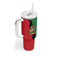 Malawi Flag Map Tumbler With Handle Simple Malawi Emblem Coat of Arms - Wonder Print Shop