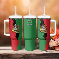 Malawi Flag Map Tumbler With Handle Simple Malawi Emblem Coat of Arms - Wonder Print Shop