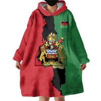 Malawi Flag Map Wearable Blanket Hoodie Simple Malawi Emblem Coat of Arms - Wonder Print Shop