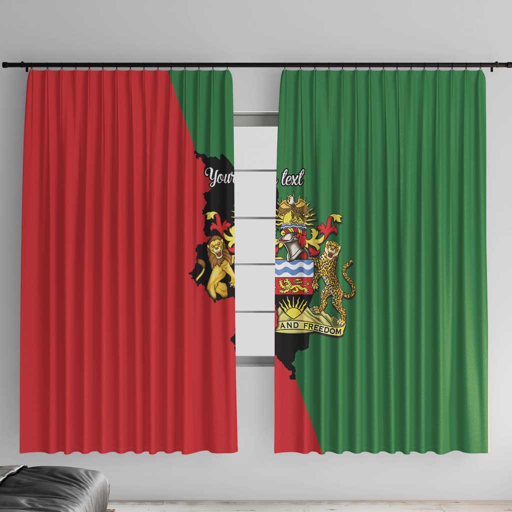 Malawi Flag Map Window Curtain Simple Malawi Emblem Coat of Arms - Wonder Print Shop