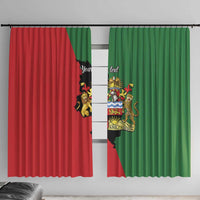 Malawi Flag Map Window Curtain Simple Malawi Emblem Coat of Arms - Wonder Print Shop