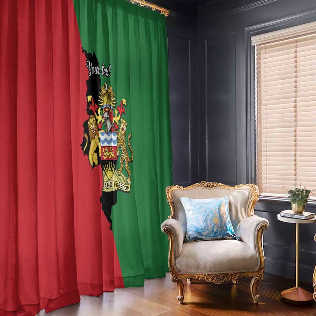 Malawi Flag Map Window Curtain Simple Malawi Emblem Coat of Arms - Wonder Print Shop