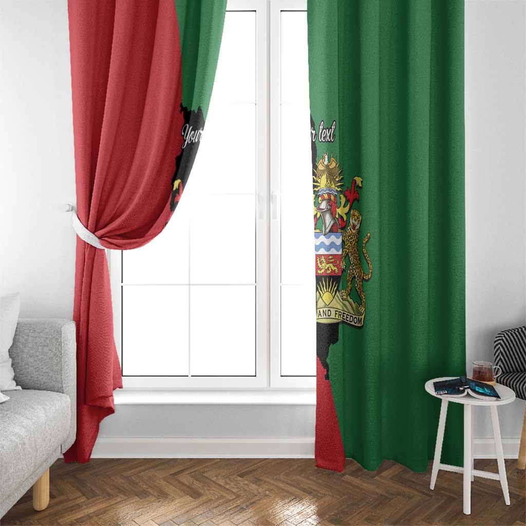 Malawi Flag Map Window Curtain Simple Malawi Emblem Coat of Arms - Wonder Print Shop