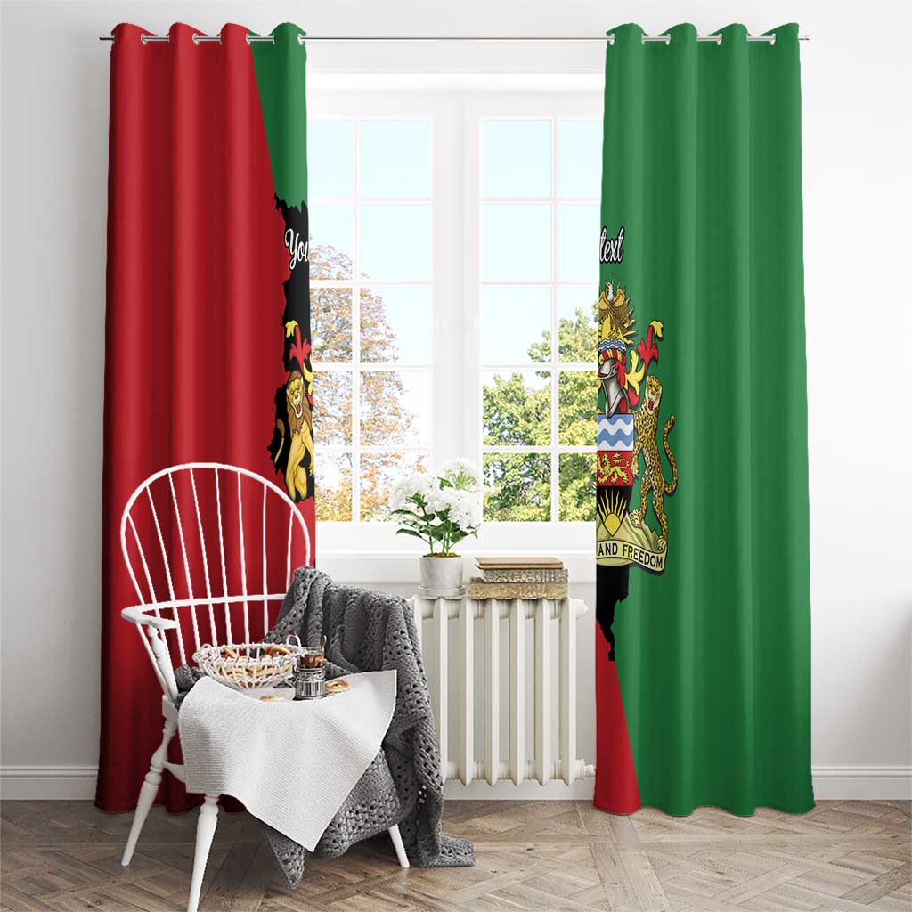 Malawi Flag Map Window Curtain Simple Malawi Emblem Coat of Arms - Wonder Print Shop