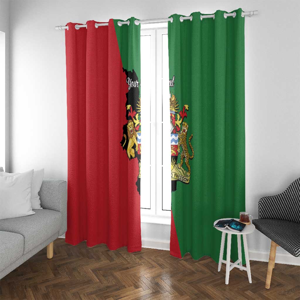 Malawi Flag Map Window Curtain Simple Malawi Emblem Coat of Arms - Wonder Print Shop