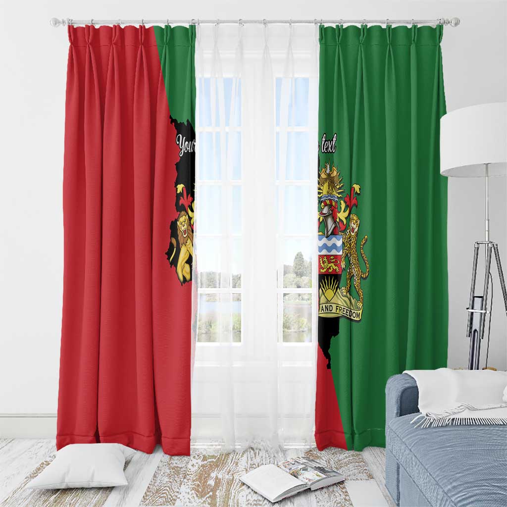 Malawi Flag Map Window Curtain Simple Malawi Emblem Coat of Arms - Wonder Print Shop