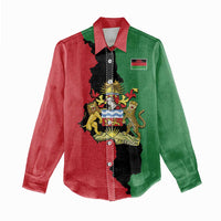 Malawi Flag Map Women Casual Shirt Simple Malawi Emblem Coat of Arms - Wonder Print Shop