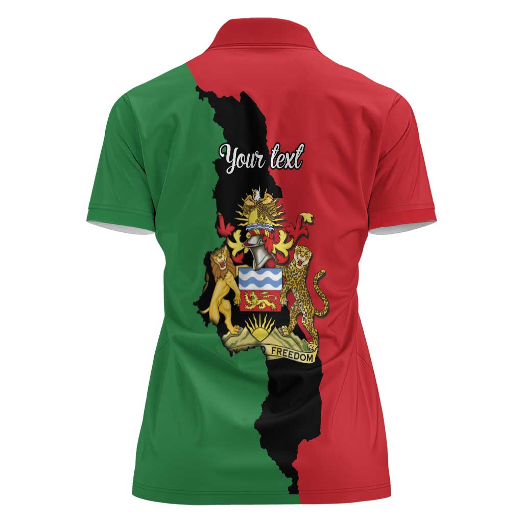Malawi Flag Map Women Polo Shirt Simple Malawi Emblem Coat of Arms - Wonder Print Shop