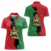 Malawi Flag Map Women Polo Shirt Simple Malawi Emblem Coat of Arms - Wonder Print Shop
