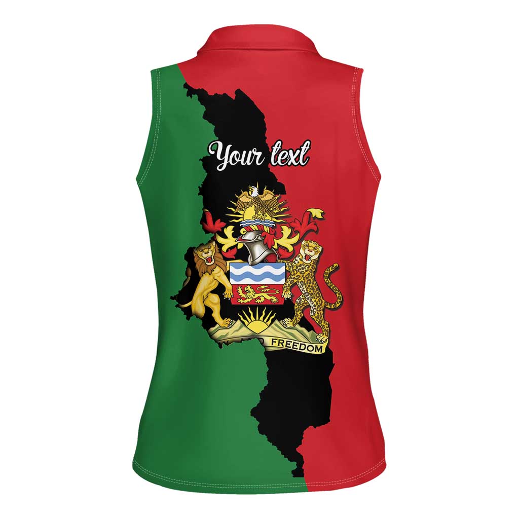 Malawi Flag Map Women Sleeveless Polo Shirt Simple Malawi Emblem Coat of Arms - Wonder Print Shop