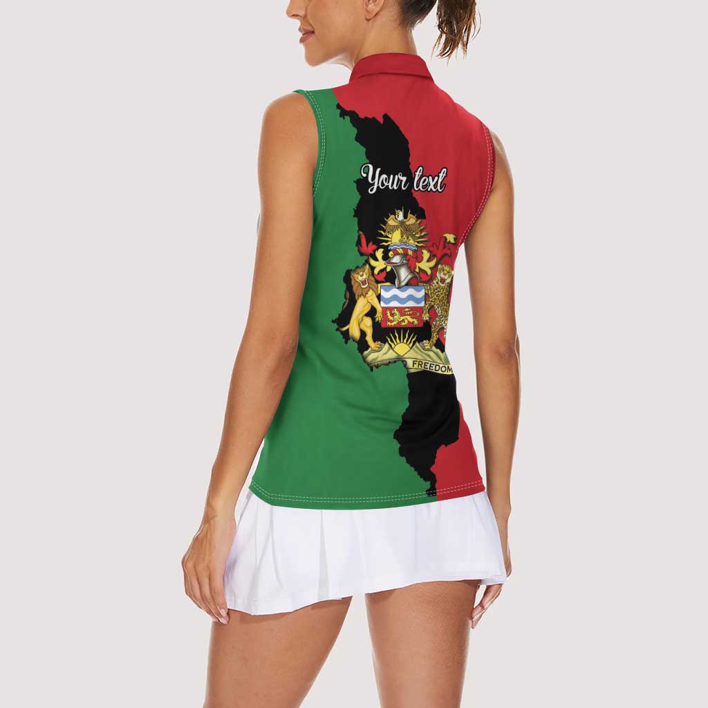 Malawi Flag Map Women Sleeveless Polo Shirt Simple Malawi Emblem Coat of Arms - Wonder Print Shop