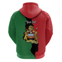 Malawi Flag Map Zip Hoodie Simple Malawi Emblem Coat of Arms - Wonder Print Shop