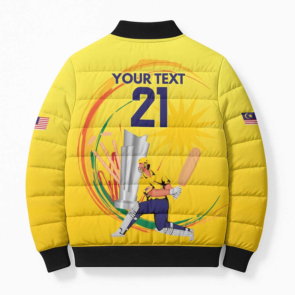 Custom Cricket Malaysia East Asia-Pacific Bomber Puffer Jacket Malaysia Road to Glory - Wonder Print Shop