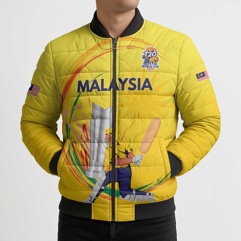 Custom Cricket Malaysia East Asia-Pacific Bomber Puffer Jacket Malaysia Road to Glory - Wonder Print Shop