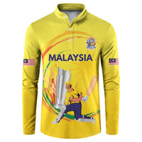 Custom Cricket Malaysia East Asia-Pacific Button Sweatshirt Malaysia Road to Glory - Wonder Print Shop