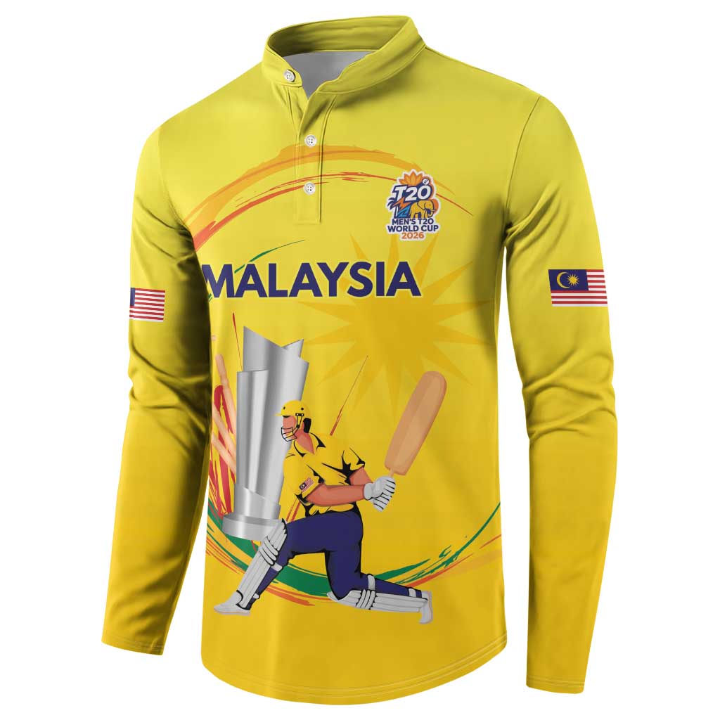 Custom Cricket Malaysia East Asia-Pacific Button Sweatshirt Malaysia Road to Glory - Wonder Print Shop