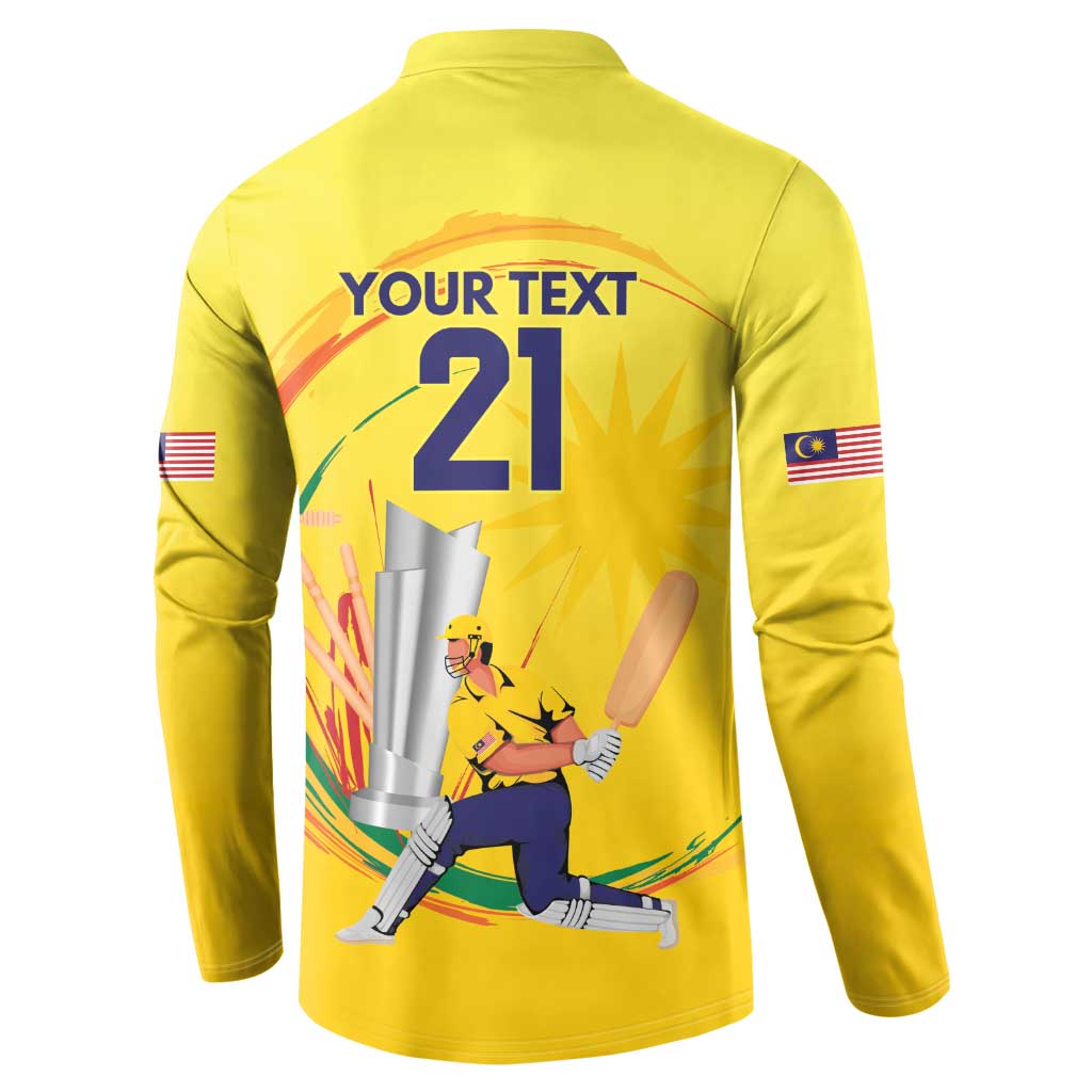 Custom Cricket Malaysia East Asia-Pacific Button Sweatshirt Malaysia Road to Glory - Wonder Print Shop
