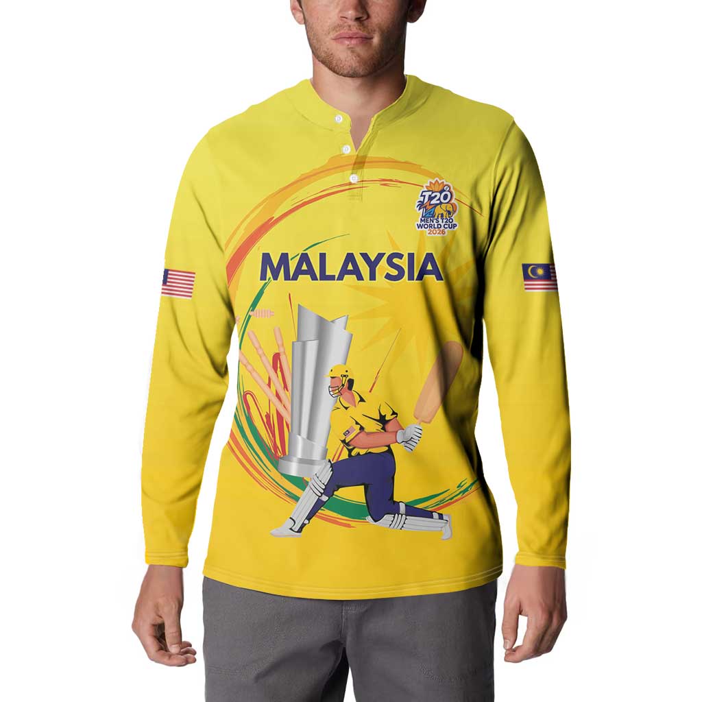 Custom Cricket Malaysia East Asia-Pacific Button Sweatshirt Malaysia Road to Glory - Wonder Print Shop