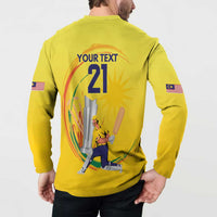 Custom Cricket Malaysia East Asia-Pacific Button Sweatshirt Malaysia Road to Glory - Wonder Print Shop