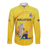 Custom Cricket Malaysia East Asia-Pacific Long Sleeve Button Shirt Malaysia Road to Glory - Wonder Print Shop