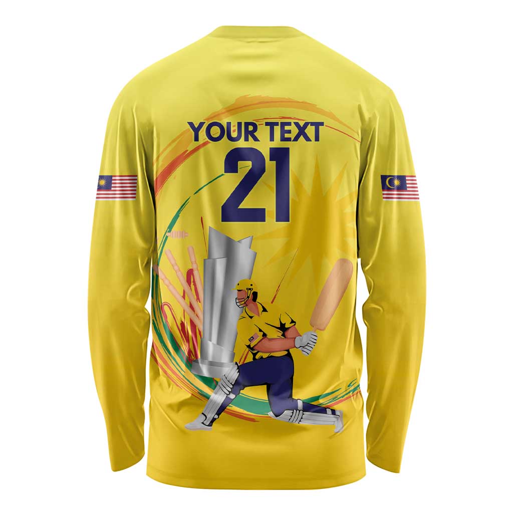 Custom Cricket Malaysia East Asia-Pacific Long Sleeve Shirt Malaysia Road to Glory - Wonder Print Shop