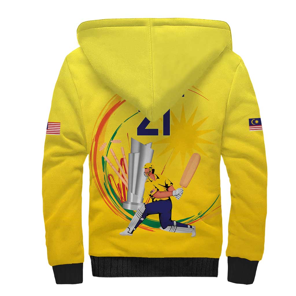 Custom Cricket Malaysia East Asia-Pacific Sherpa Hoodie Malaysia Road to Glory - Wonder Print Shop