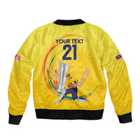 Custom Cricket Malaysia East Asia-Pacific Sleeve Zip Bomber Jacket Malaysia Road to Glory - Wonder Print Shop