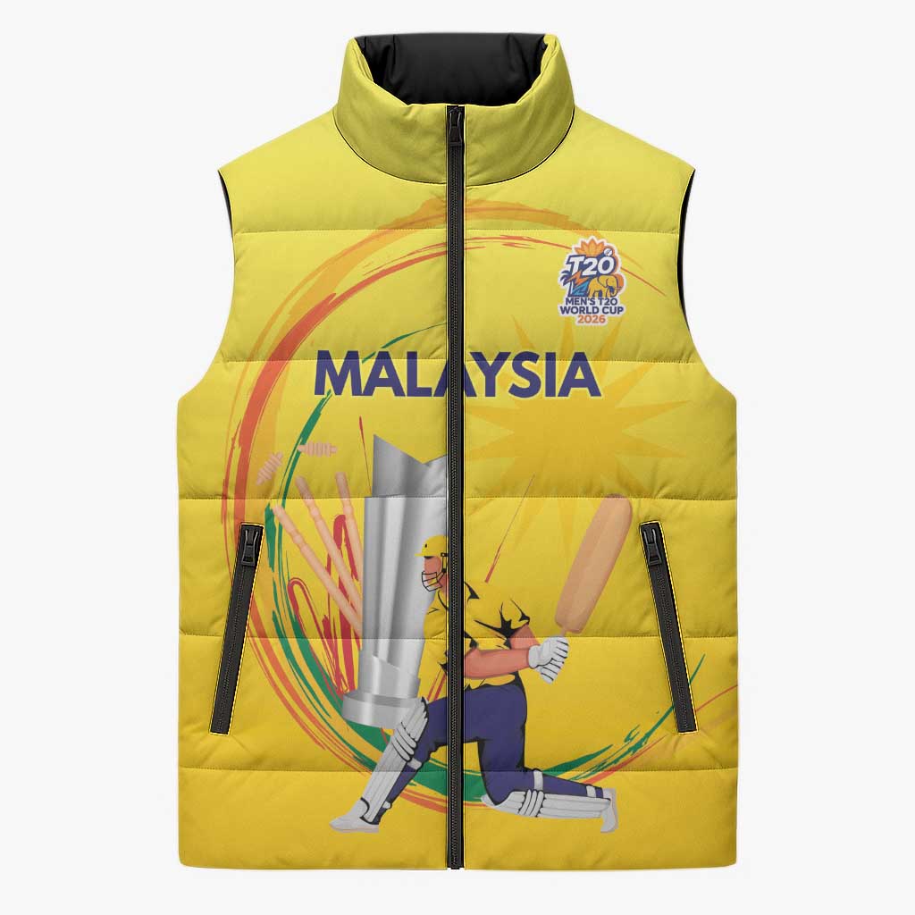 Custom Cricket Malaysia East Asia-Pacific Sleeveless Puffer Jacket Malaysia Road to Glory - Wonder Print Shop