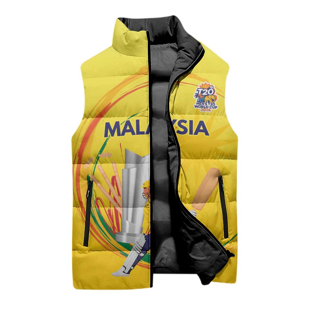 Custom Cricket Malaysia East Asia-Pacific Sleeveless Puffer Jacket Malaysia Road to Glory - Wonder Print Shop