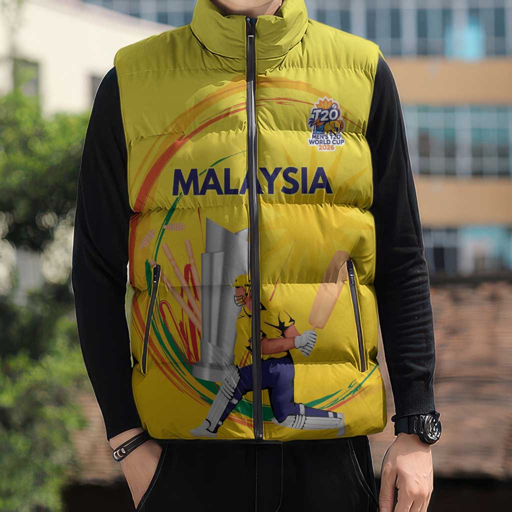 Custom Cricket Malaysia East Asia-Pacific Sleeveless Puffer Jacket Malaysia Road to Glory - Wonder Print Shop