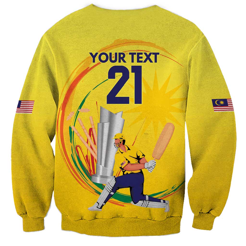 Custom Cricket Malaysia East Asia-Pacific Sweatshirt Malaysia Road to Glory - Wonder Print Shop