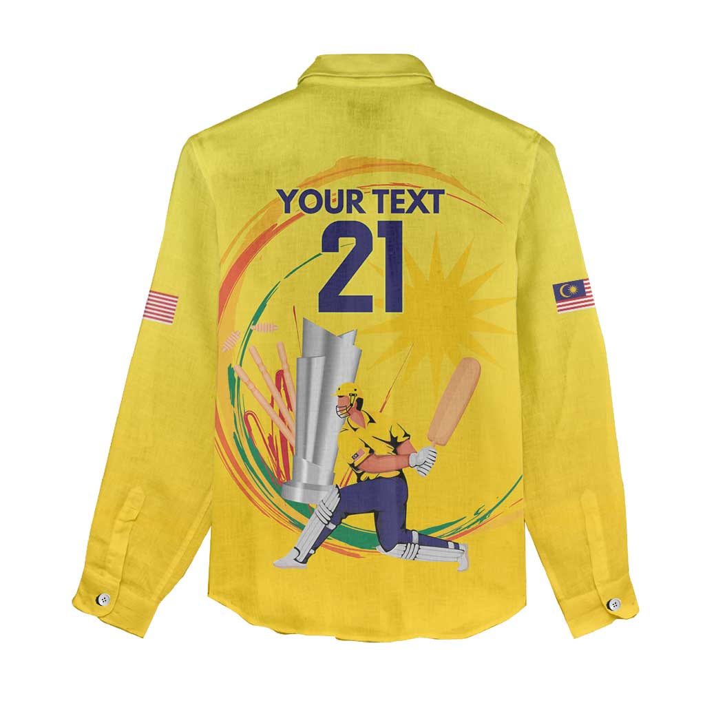 Custom Cricket Malaysia East Asia-Pacific Women Casual Shirt Malaysia Road to Glory - Wonder Print Shop