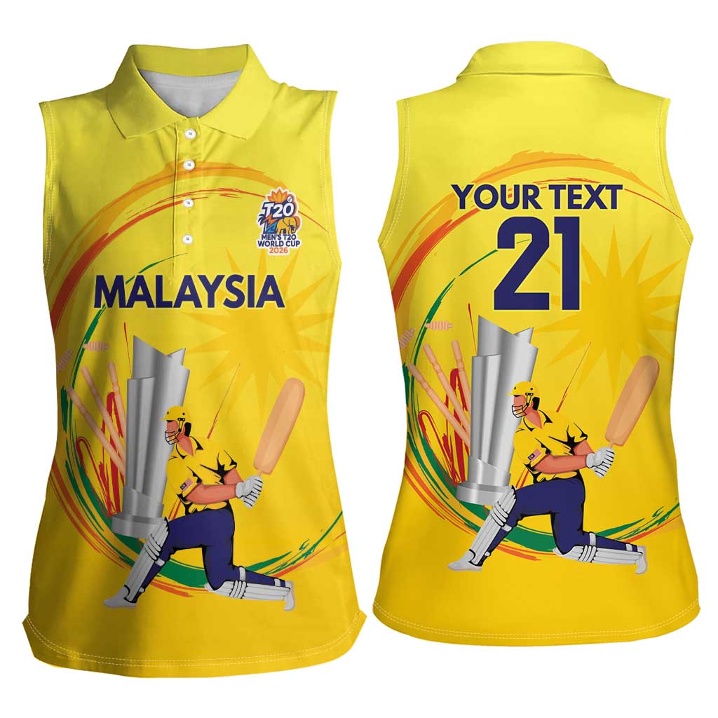 Custom Cricket Malaysia East Asia-Pacific Women Sleeveless Polo Shirt Malaysia Road to Glory - Wonder Print Shop
