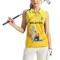 Custom Cricket Malaysia East Asia-Pacific Women Sleeveless Polo Shirt Malaysia Road to Glory - Wonder Print Shop