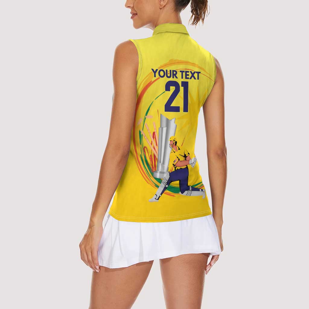 Custom Cricket Malaysia East Asia-Pacific Women Sleeveless Polo Shirt Malaysia Road to Glory - Wonder Print Shop