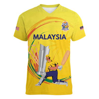 Custom Cricket Malaysia East Asia-Pacific Women V-Neck T-Shirt Malaysia Road to Glory - Wonder Print Shop