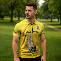 Custom Cricket Malaysia East Asia-Pacific Zipper Polo Shirt Malaysia Road to Glory - Wonder Print Shop