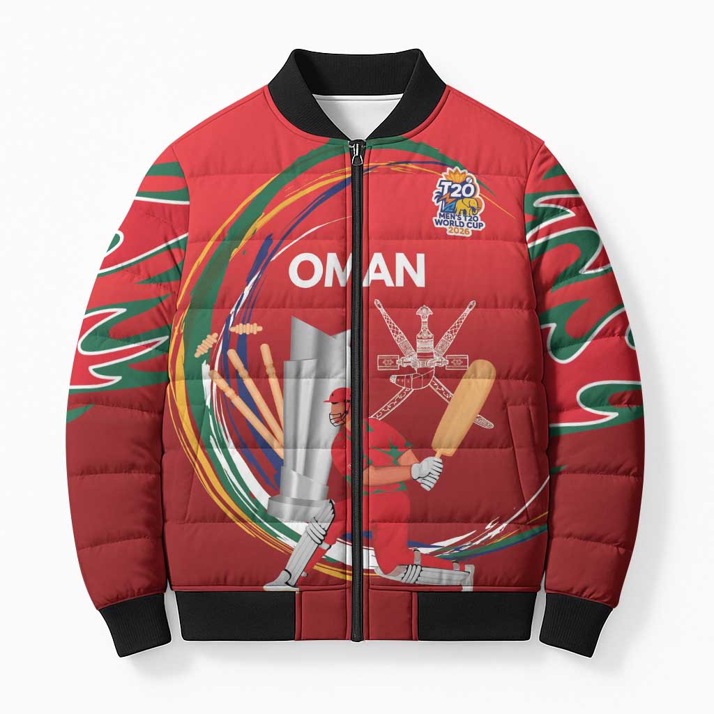 Custom Cricket Oman East Asia-Pacific Bomber Puffer Jacket Oman Home Victory Spirit - Wonder Print Shop