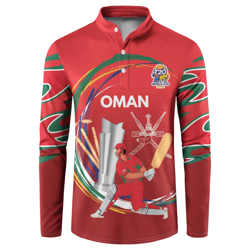 Custom Cricket Oman East Asia-Pacific Button Sweatshirt Oman Home Victory Spirit - Wonder Print Shop